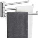 Aomasi Brushed Nickel Swivel Towel Bar, 304 Stainless Steel Triple Rotatable Towel Rack, Wall Mounted