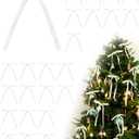 2 x Velvet Christmas Tree Bows  24 Pcs Holiday Bows (3/8" Wide, 5x7) with Star Clips  Easy Hanging for Tree, Wreath, Gifts & Dcor (White)