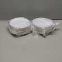 FOCUSLINE 100 Count Gold Plastic Plates 7 Inch, Disposable Heavy Duty Salad Dessert Plates, Premium Hard Plastic Plate Disposable with Gold Rim for Wedding Parties