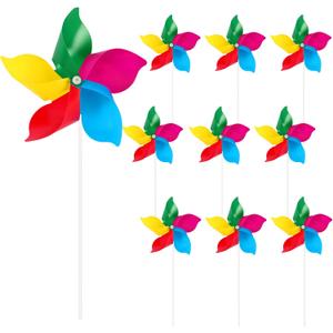 NOVWANG 20 Pack Rainbow Pinwheels, Kids' Party Gifts Flower Wind Spinners, DIY Windmill Crafts, Festival Birthday Colorful Outdoor Decorations for Garden, Lawn, Yard, Patio, Camping, Park