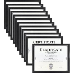HORLIMER 8.5 x 11 Picture Frame Set of 12, Black Photo Frames 8.5 by 11 for Certificate Diploma Document, Wall Hanging or Tabletop Display