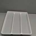 madesmart Classic Large Utensil Tray, Soft Grip, Non-Slip Kitchen Drawer Organizer, 3 Compartments, Multi-Purpose Home Organization, BPA Free, White