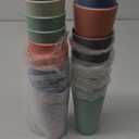 24 Pcs Unbreakable Plastic Cups Set, 12 Pcs 14 oz and 12 Pcs 20 oz Reusable Plastic Cups, Stackable Water Tumblers, Drinking Cup for Kitchen, BPA-free, Dishwasher and Microwave Safe, 6 Colors (6-Light Multicolor)