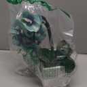 15 Inches Tall Artificial Silk Phalaenopsis Orchid Flower Plant Pot Teal Arrangements (Golden Blue)