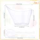 100 Pack Clear Plastic Dessert Cups with Tasting Spoons, Appetizer Cups Yogurt Parfait Bowls with Spoons for Party Supplies Catering Chocolate Desserts Buffet Food Display (7 oz)