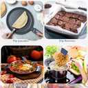 Gejoy 4 Pcs Silicone Cookie Spatula Turner Mini Brownie Spatula Flexible Silicone Spatulas Nonstick Cookware Heat Resistant No Scratch Flipper Baking Utensils for Egg Pancake(Blue, Gray)