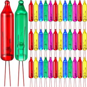 Mudder 200 Count 2.5V Christmas 50/100/150/200 Count Mini Incandescent Wire String Lights Replacement Bulbs Indoor/Outdoor Christmas Lights Decorations for Home Xmas Tree(Vibrant Color)