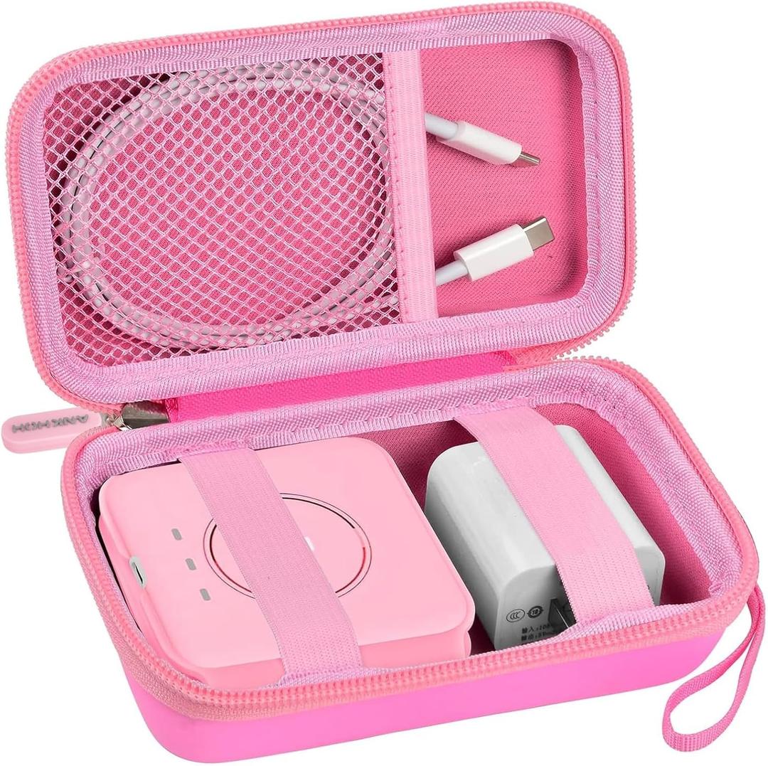 ANKHOH Travel Case for UCOMX for Nano/for Iseyyox/for LISEN/for RTOPS 3 in 1 Wireless Charger, Foldable Magnetic Charging Station Storage Holder Bag for Fast Charge Pad Cable Adapter, Pink-Box Only