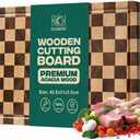 Checkered Cutting Board, Premium Wooden Cutting Boards for Kitchen, Durable Butcher Block Style for Chopping & Serving