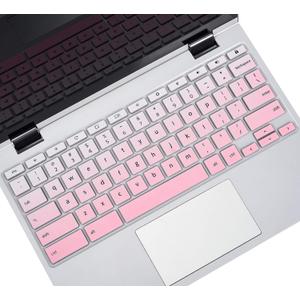 Keyboard Cover for 14" ASUS Chromebook CX1/Chromebook Flip C434 C433 C434TA C433TA 2 in 1 Laptop/Chromebook 14 C425TA C423NA/12.5" Chromebook Flip C302 C302CA/15.6" ASUS Chromebook C523NA-Gradual Pink