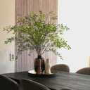 Uqueeten Fake Plants Eucalyptus Stems,Plastics Ficus Stems for Vase Artificial Plants,Greenery Stems Branches for Vase Faux Plants Indoor,Faux Greenery Indoor Vase Fillers for Home Decor 4Pcs Green