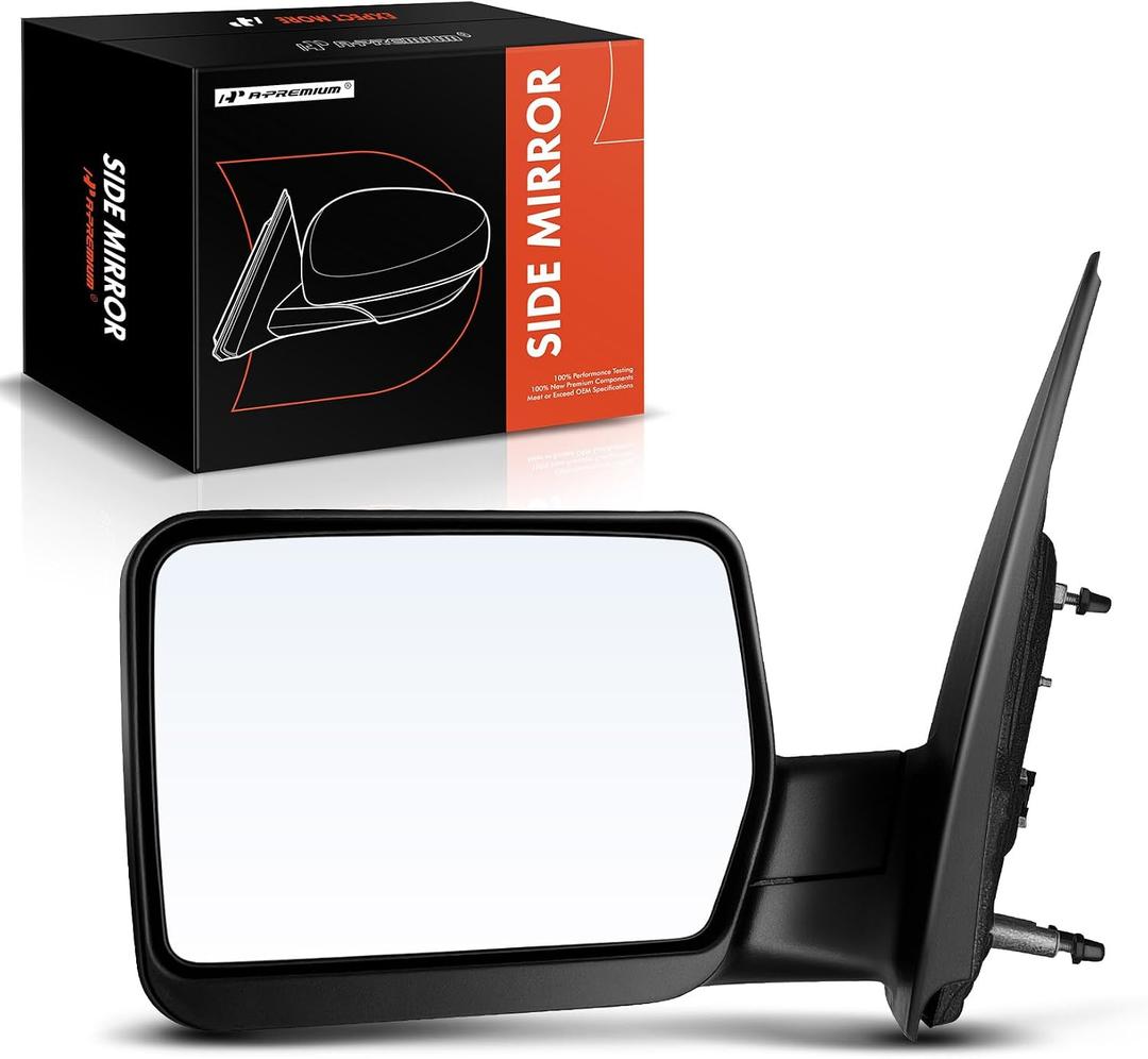 A-Premium Left Driver Side Power Mirror - Compatible with Ford F-150 2004 2005 2006 2007 2008 - Non-Heated Manual Folding Textured Black Outside Rear View Mirror- Replace# 8L3Z17683EA, 4L3Z17683BAB