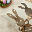 Easter Pillow Covers 20X20 Inch Set of 2,Polka Dot Bunny Throw Pillow Covers for Easter Decorations Spring Rabbit Cushion Case Decoration for Sofa Couch