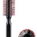 PERFEHAIR Small Round Hair Brush for Blow Drying with Soft Nylon Bristles-Wooden Handle, 1.5 inch