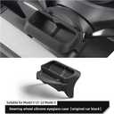 LUCKEASY for Tesla Model Y 2021-2024 Model 3 2021-2022 Instrument Panel Tray (Only Front Driver) Storage Tray Phone Holder Key Chains Box Anti-Slip Silicone Black