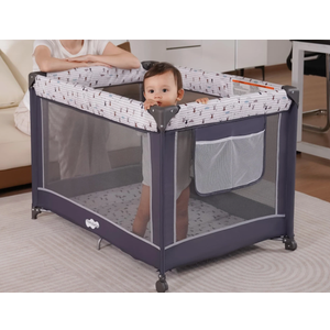 Pamo Babe Pack and Play with Bassinet, Portable, Grey