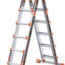 LANBITOU Ladder, A Frame 6 Step Ladder Extension, 22 Ft Anti-Slip Multi Position Ladder, Storage Folding Ladder, 330 lbs Security Load Telescoping Aluminum Ladders for Stairs Home Indoor Outdoor Roof