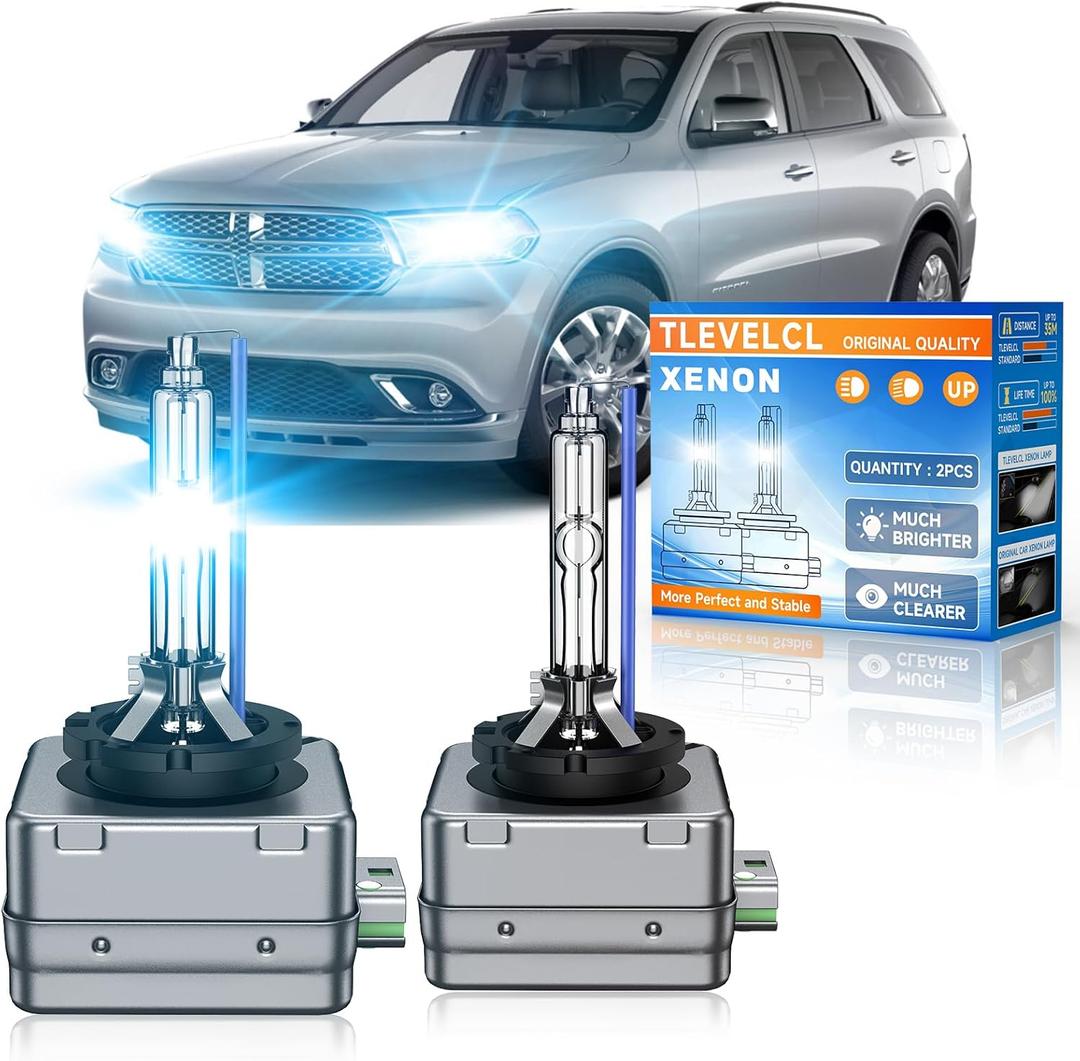 Fit for Dodge 2014-2020 Durango RT SRT GT SXT Sport D3S HID Xenon Headlight Bulbs, Upgraded High Low Beam 35W Bi-Xenon Light Bulb Replace, 8000K White Blue, Plug and Play, Pack of 2