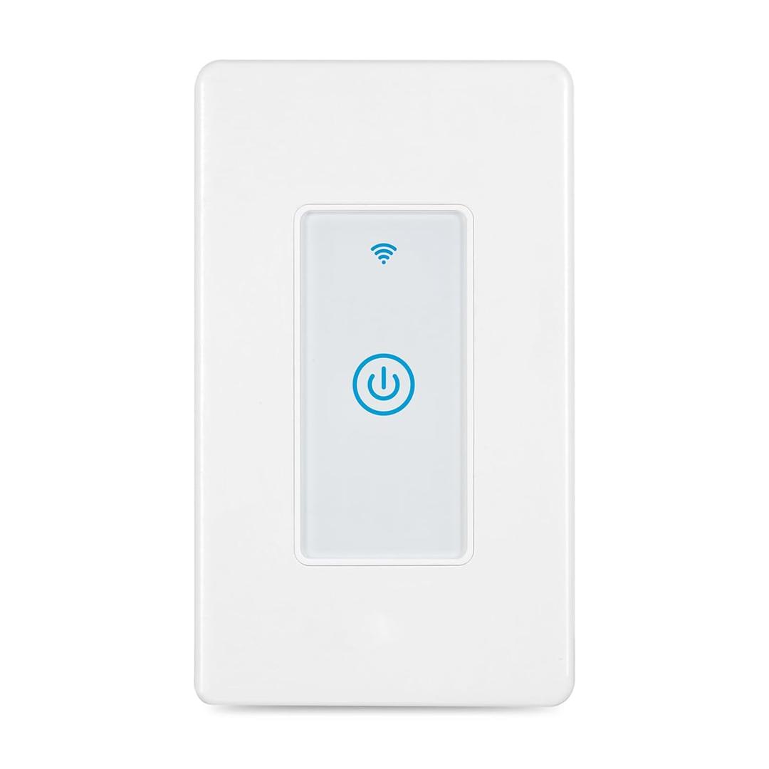 Tuya Smart Light Switch Compatible with Alexa, Single Pole 1 Gang WiFi Smart Switch