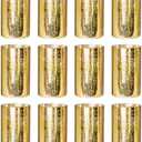 Willceka Gold Cylinder Vases for Centerpieces, Modern Glass Vase Set of 12 Decorative Hurricane Candle Holder for Pillar Candle Holders Flowers for Table Centerpiece