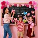 74 Pcs Valentines Christian Bulletin Board Decoration, We Love Because He First Loved US 1 John 4:19 Bible Verse with Pink Heart Cross Cutouts Honeycombs for Sunday School Church Classroom