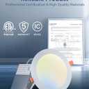 Amico 16 Pack 6 Inch 5CCT Ultra-Thin LED Recessed Ceiling Light with Junction Box, 2700K/3000K/4000K/5000K/6000K Selectable, Dimmable Can Light, 1200LM High Brightness Downlight,15W Eqv 130W,ETL