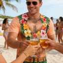 Mens Hawaiian Shirt with Abs Fake Muscle Shirts for Men 3D Funny Graphic Shirt S-XXL (XXL)