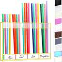 Acrylic Straw Holder for Cabinet Door with Double Sided Adhesive Tape Reusable Straw Organizer Tumbler Storage Kitchen Accessories Container for Counter Cupboard(Gold Trim,Large,Clear)