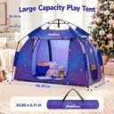 Large Kids Play Tent with LED Strip Lights Pop Up Playpen Indoor, 66.9 x 35.43 x 50.78 inches