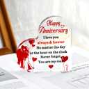 2 x Happy Anniversary Acrylic Gifts For Women Anniversary Wedding Gifts for Her Him Couple Wife Husband Girlfriend Boyfriend Christmas Gift For Wife From Husband Acrylic Plaque