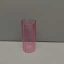 Ninehaoou 6 Pcs 8 Inch Tall Glass Ribbed Cylinder Vases Clear Floating Candle Flower Vase in Bulk, Hurricane Candle Holder for Wedding Housewarming Gift Table Centerpieces(Pink)