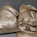 SiinvdaBZX 4Pcs Satin Sheet Set Queen Size Ultra Silky Soft Beige Satin Queen Bed Sheets with Deep Pocket, 1 Fitted Sheet, 1 Flat Sheet, 2 Envelope Closure Pillowcases