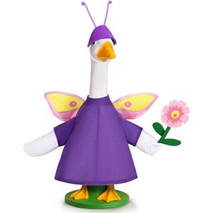 Kavoc Butterfly Goose Outfit Porch Goose Clothes for 23" Lawn Outdoor Garden Yard Patio Statue Spring Decor