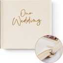 Your Perfect Day Personalized Large Memory Book for Family, Wedding, Anniversary, Guest Memory Book - Photo Album Scrapbook - 50 Blank Pages Can Fit 200 Pictures - Wedding Scrapbook Album (Gold&Cream)