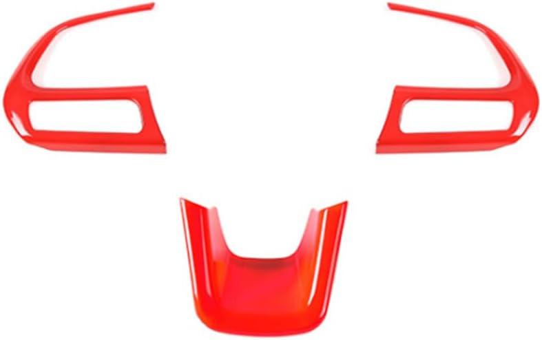 3PCS Steering Wheel Cover Trim Interior Accessories for Jeep Renegade 2015-2023 for Jeep Compass 2017-2020 (Red)
