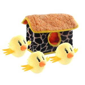 vocheer Squeaky Dog Toys, Durable Chicken Hide and Seek Puzzle Plush Interactive Dog Toys for Medium/Small Dogs, Pets