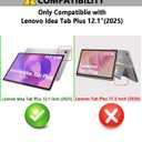 Case with Keyboard for 2025 Lenovo Idea Tab Plus 12.1 Inch/Lenovo Tab K12 - Rainbow Backlit Detachable Cover with Mouse (TB361FU/TB361ZU) - Black