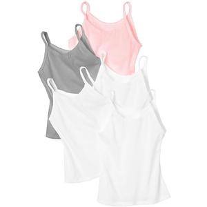 Girls' Camisole, 100% Cotton Tagless Cami, Toddler Sizing, Multiple Packs & Colors Availabl Size S