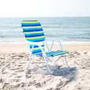 CARIBBEAN JOE Folding Beach Chair, 1 Position Lightweight and Portable Foldable Outdoor Camping Accessories with Carry Strap (Bold Stripe, 200lbs Capacity)
