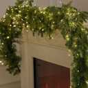 MISSPIN Christmas Garland with Lights, Real Touch Winter Pine Garland, Green Artificial Greenery Garland for Table, Mantle, Wall, Indoor, Outdoor Christmas Decorations (9FT)