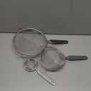 Cook With Color Set of 3 Fine Mesh Strainer, Colander, Sieve, Kitchen Sifter, Skimmer, Stainless Steel Strainer, Small Strainer, Medium and Large Mesh Strainer with Plastic Handles (Grey) (Gray)