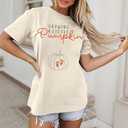 Women's Maternity Shirt Thanksgiving Growing a Little Pumpkin T Shirt Fall Pumpkins Graphic Pregnancy Announcement Tops (S)