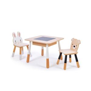 Tender Leaf Toys Forest Table & Chairs Set Child-Sized Wooden Furniture for Art, Games & Everyday Activities Crafted Materials Age 3+, Forest Table and Chairs