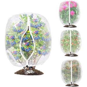 4PCS Fruit Tree Netting with Drawstring and Zipper, 2.62 * 3.28ft Blueberry Bush Netting Cover, Insect Netting for Garden, Garden Fruit Nets Protection from Anti Birds, Bugs