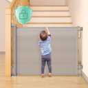 Momcozy Auto Lock Retractable Baby Gate, Safety Gate for Baby and Pet, 33 Tall, Extends to 55 Wide, Mesh Safety Dog Gate for Stairs, Indoor, Outdoor, Doorways, Hallways