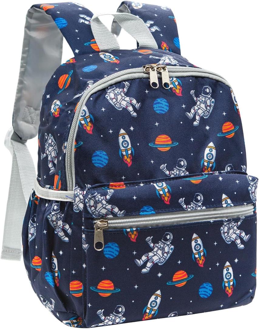 YAMEIZE Toddler Backpack for Kids School Bag Kids Backpack for Boys and Girls Waterproof Backpack for 3-7 Years, Astronaut, Small, Retro