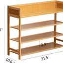 Bamboo Shoe Rack Organizer, 4 Tier Shoe Shelf Storage Organizer, for Entryway, Hallway, and Closet (Nature-31.5)