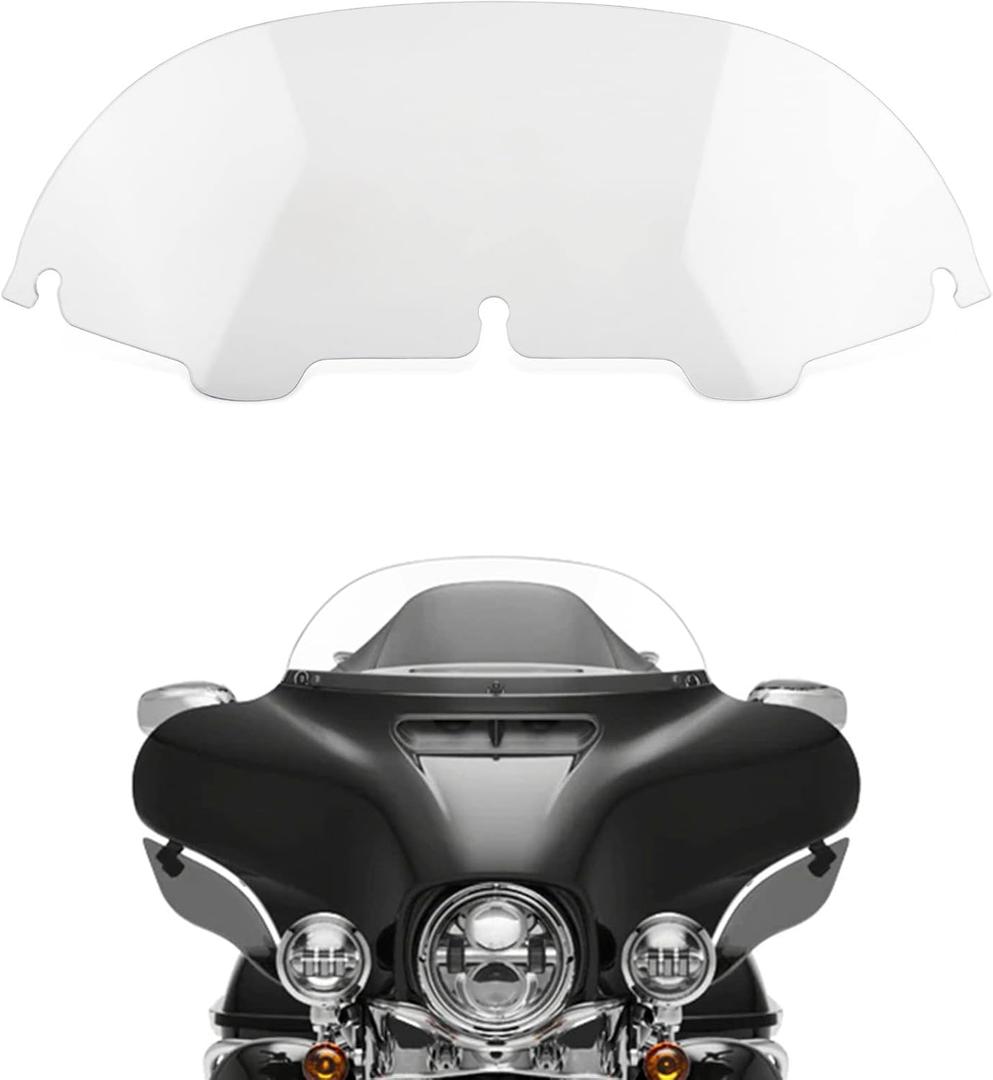 7" Wave Windshield Windscreen Wind for Touring Street Glide Electra Glide FLHT FLHTCU Ultra Classic Glide FLHX FLHTK Tri Glide 1997-2013 Clear