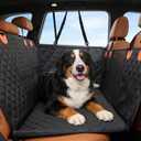Egles Dog Car Seat Cover for Back Seat with Hard Bottom, Back Seat Extender for Large Dogs up to 220 lbs, Waterproof Non-Slip Dog Hammock with Mesh Window for Cars, SUVs and Trucks