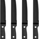 Kitchen Knife Set Piece with Block, High Carbon Stainless Steel, Built-in Sharpener4-Piece Steak Knives Set for Dining